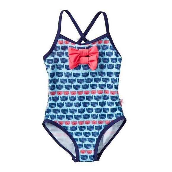 Floatimini Cat Print Striped One Piece Toddler Girls NEW Tags $64 Size 5 5T - Picture 1 of 5